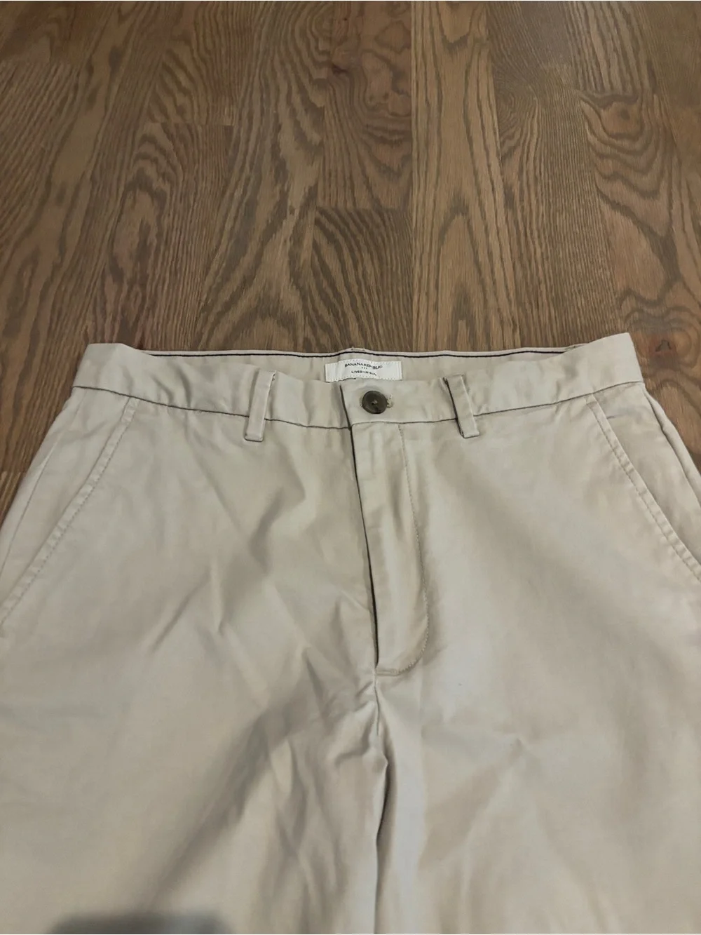 NWOT Banana Republic Lived In Slim Light Khaki Chino Pants 30x30 Cream